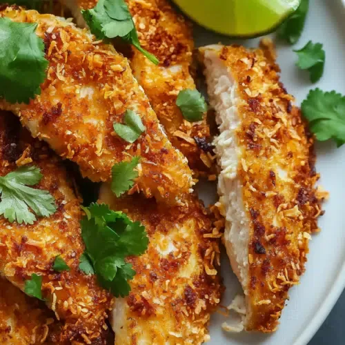 Knusprige Hähnchenfilets im Kokosmantel