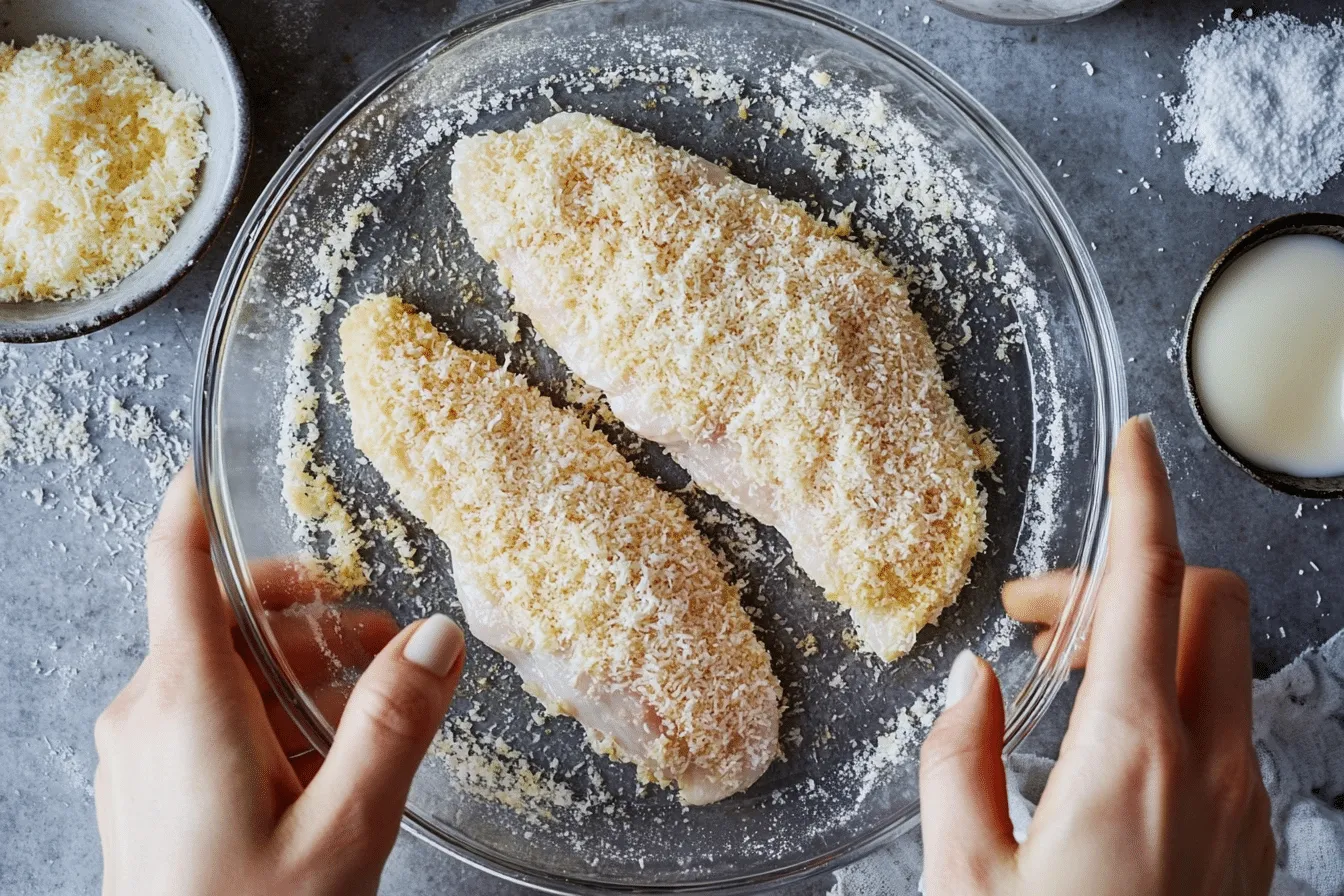 Knusprige Hähnchenfilets im Kokosmantel - Heissluft Rezepte