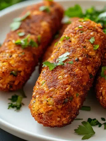 Knusprige Linsenkroketten aus der Heißluftfritteuse