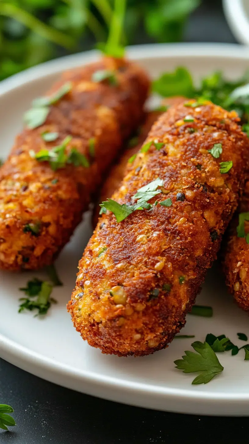 Knusprige Linsenkroketten aus der Heißluftfritteuse