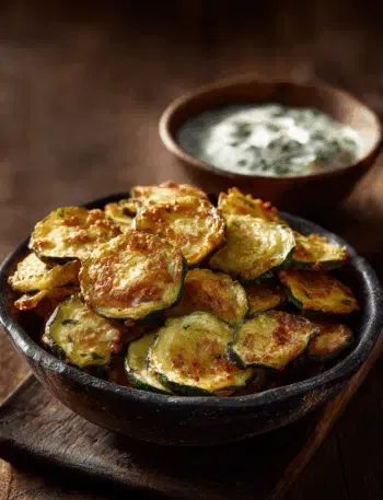 Knusprige Zucchini-Chips aus der Heißluftfritteuse mit Kräuterdip