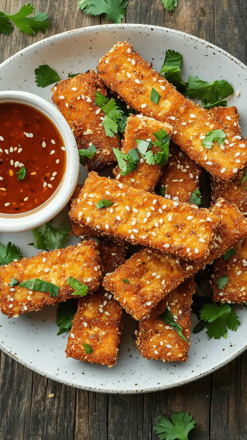 Vegane Tofu-Sticks mit Sesamkruste