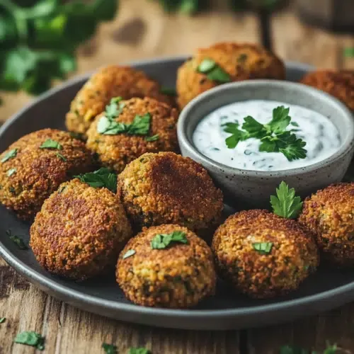 Kichererbsen-Falafel mit Minz-Joghurt