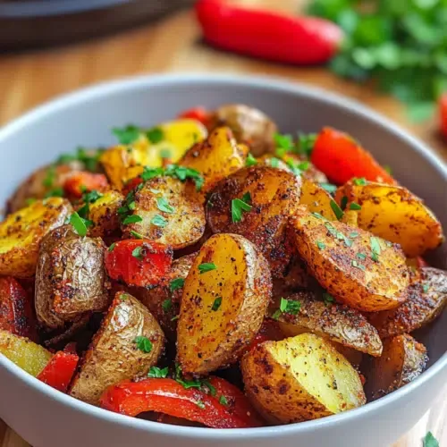 Knusprige Kartoffel-Paprika-Wedges aus der Heißluftfritteuse