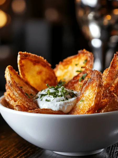 Kartoffelecken mit Dip aus der Heißluftfritteuse
