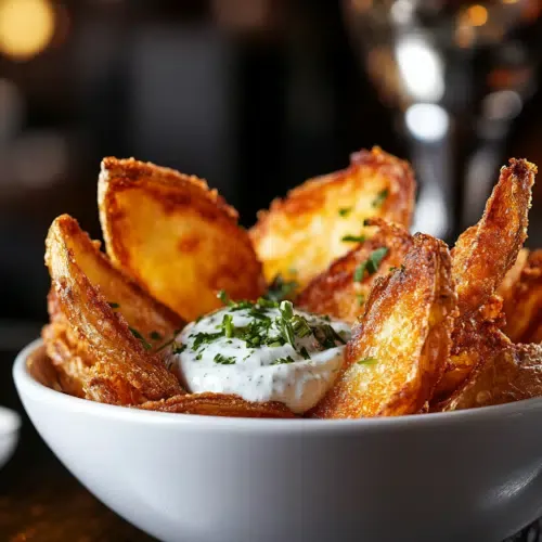 Kartoffelecken mit Dip aus der Heißluftfritteuse