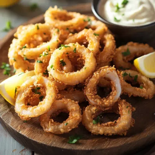 Knusprige Tintenfischringe aus der Heißluftfritteuse