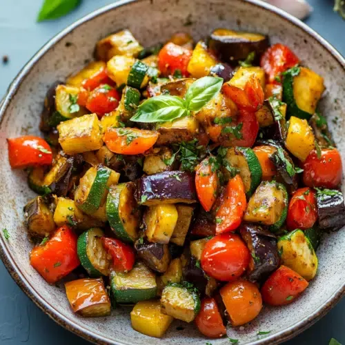 Ratatouille-Gemüse aus der Heißluftfritteuse