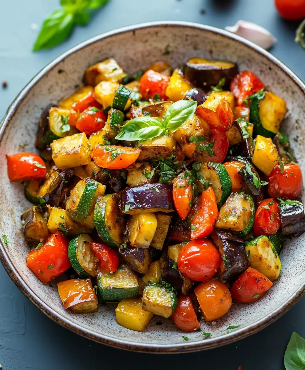 Ratatouille-Gemüse aus der Heißluftfritteuse