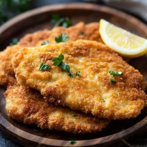 Paniertes Schnitzel Wiener Art aus der Heißluftfritteuse
