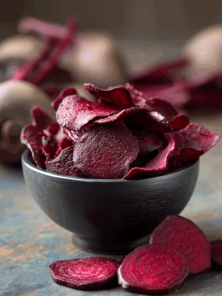 Rote-Bete-Chips aus der Heißluftfritteuse