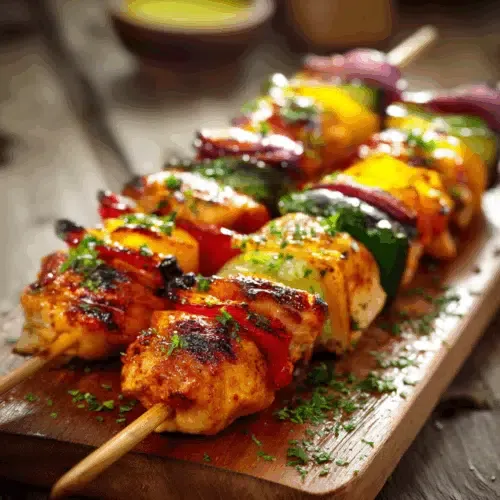 Saftige Hähnchenspieße aus der Heißluftfritteuse