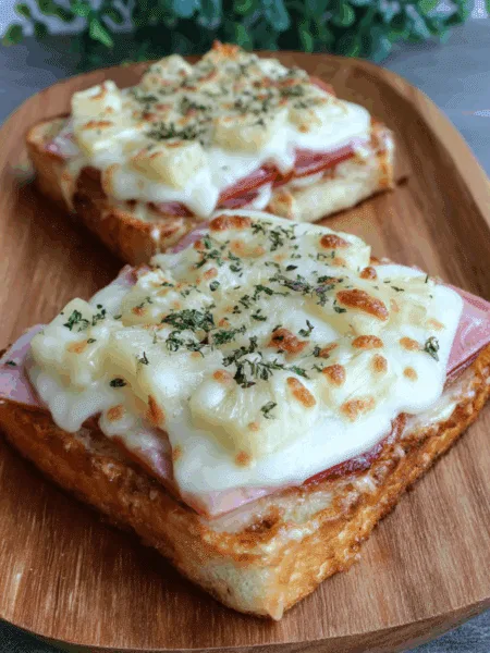 Toast Hawaii aus der Heißluftfritteuse