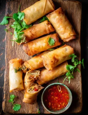 Vegetarische Frühlingsrollen aus der Heißluftfritteuse