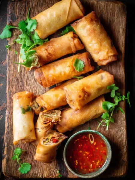 Vegetarische Frühlingsrollen aus der Heißluftfritteuse