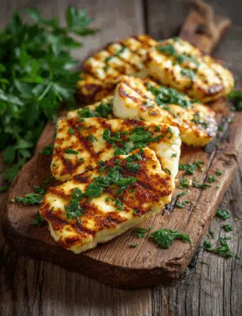 Gegrillter Grillkäse aus der Heißluftfritteuse