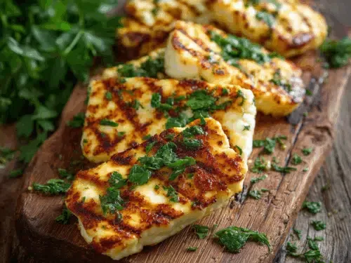 Gegrillter Grillkäse aus der Heißluftfritteuse