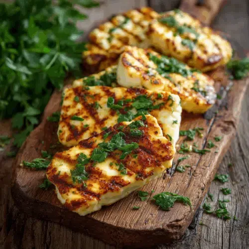 Gegrillter Grillkäse aus der Heißluftfritteuse