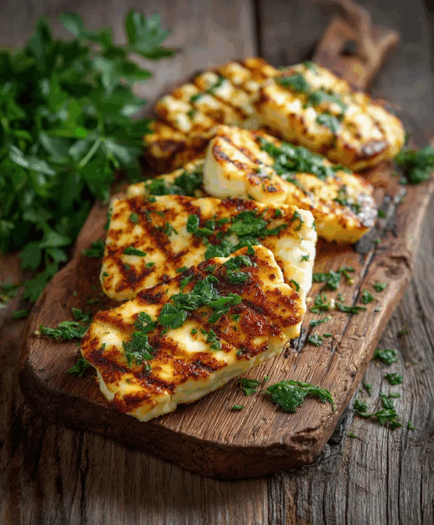 Gegrillter Grillkäse aus der Heißluftfritteuse