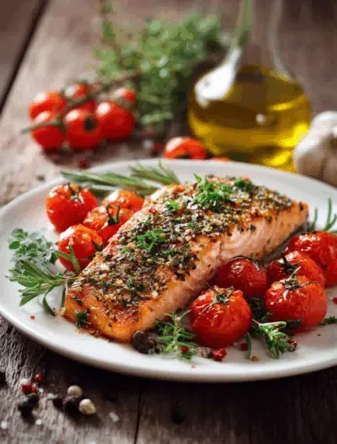 Mediterraner Airfryer-Lachs mit Kirschtomaten