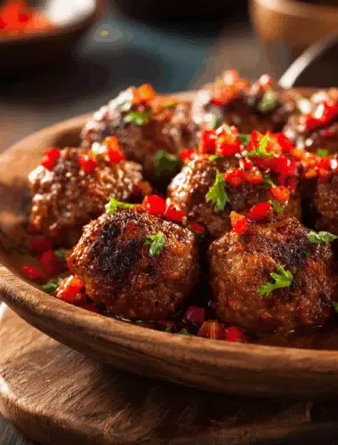 Würzige Airfryer Hackbällchen mit Paprika