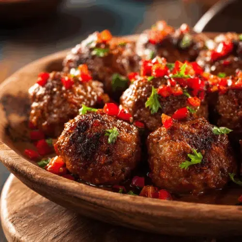 Würzige Airfryer Hackbällchen mit Paprika