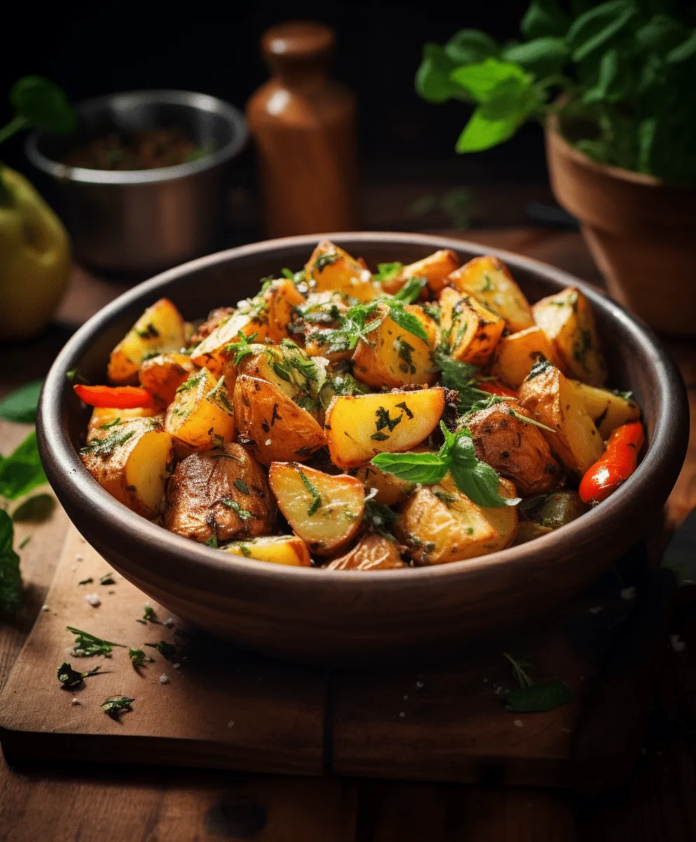 Leckeres Kartoffel-Gemüse aus der Heißluftfritteuse - Heissluft Rezepte