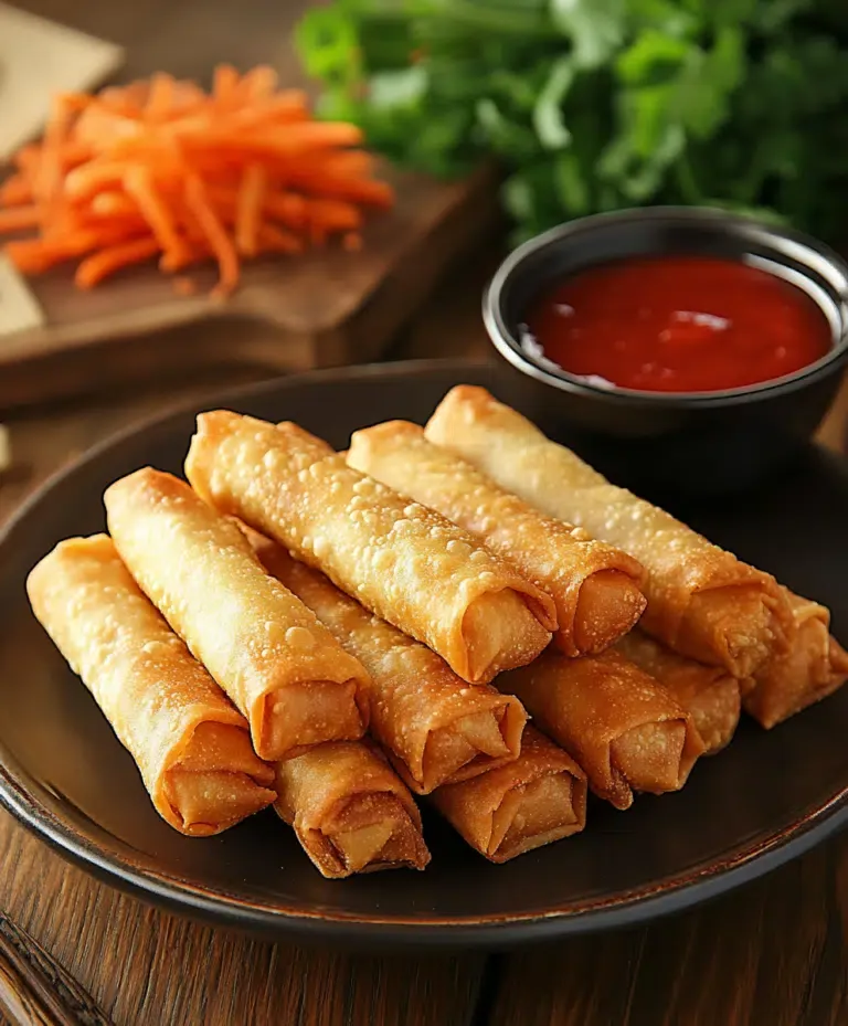 Knusprige Frühlingsrollen mit Gemüsefüllung aus der Heißluftfritteuse Heissluft Rezepte