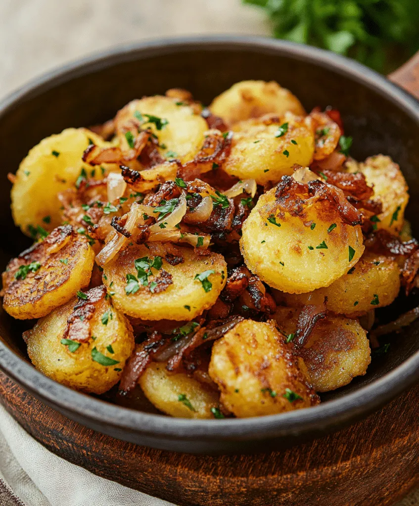 Bratkartoffeln mit Speck und Zwiebeln aus der Heißluftfritteuse